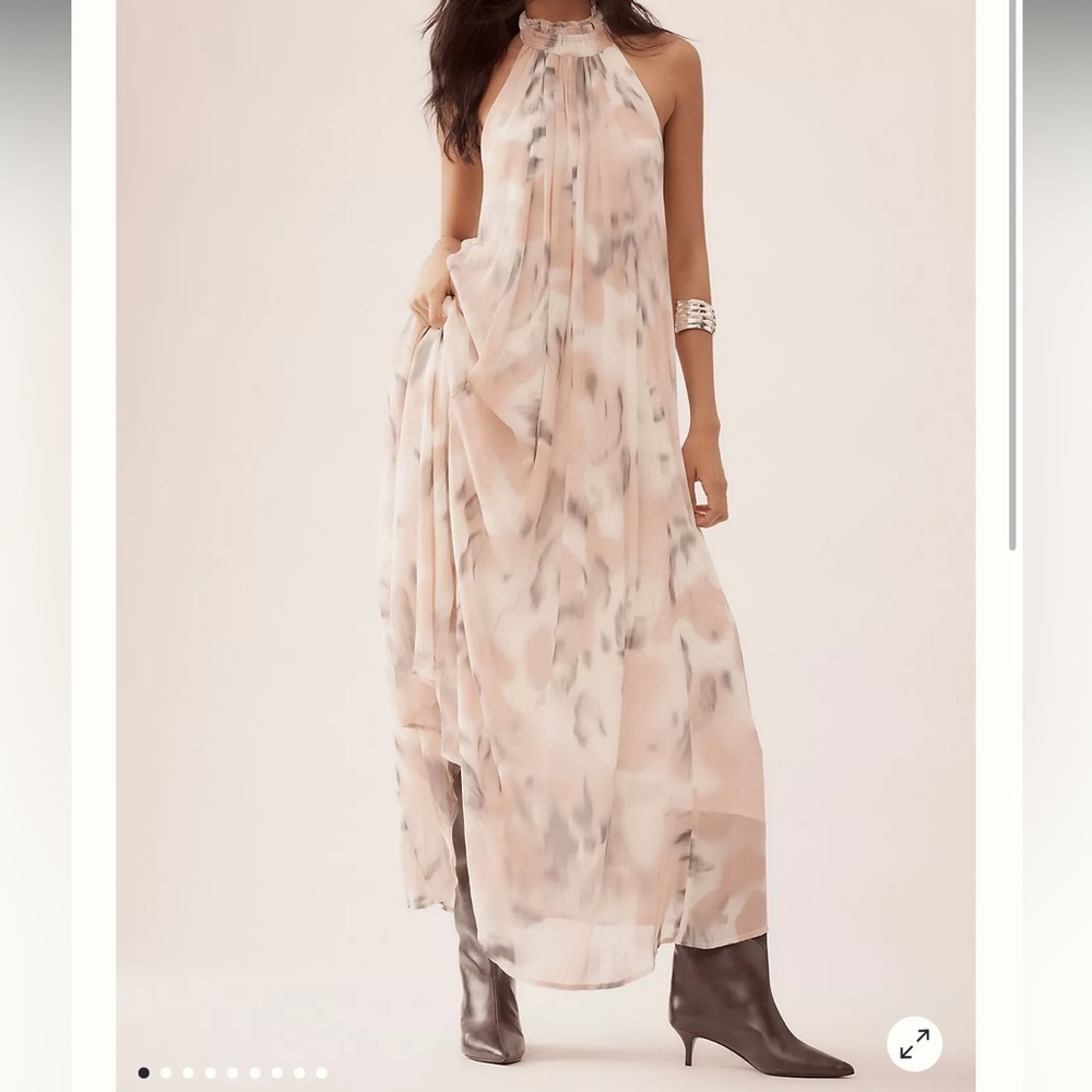 NWT Maeve Maxi Dress Trapeze Style Low Back High Neck Size Small‎